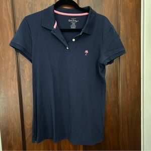 Lilly Pulitzer Island Polo Top Navy Large